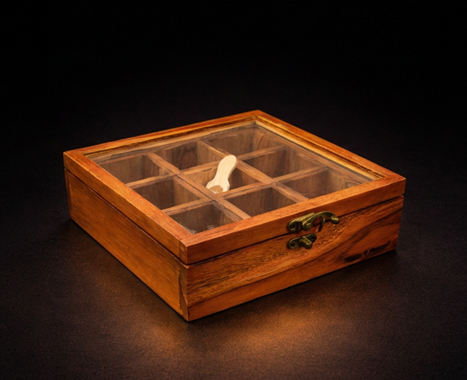 Wooden Masala Box