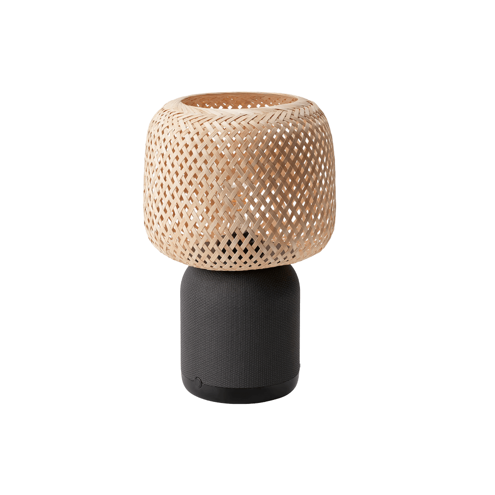 Sonos speaker lamp w bamboo shade