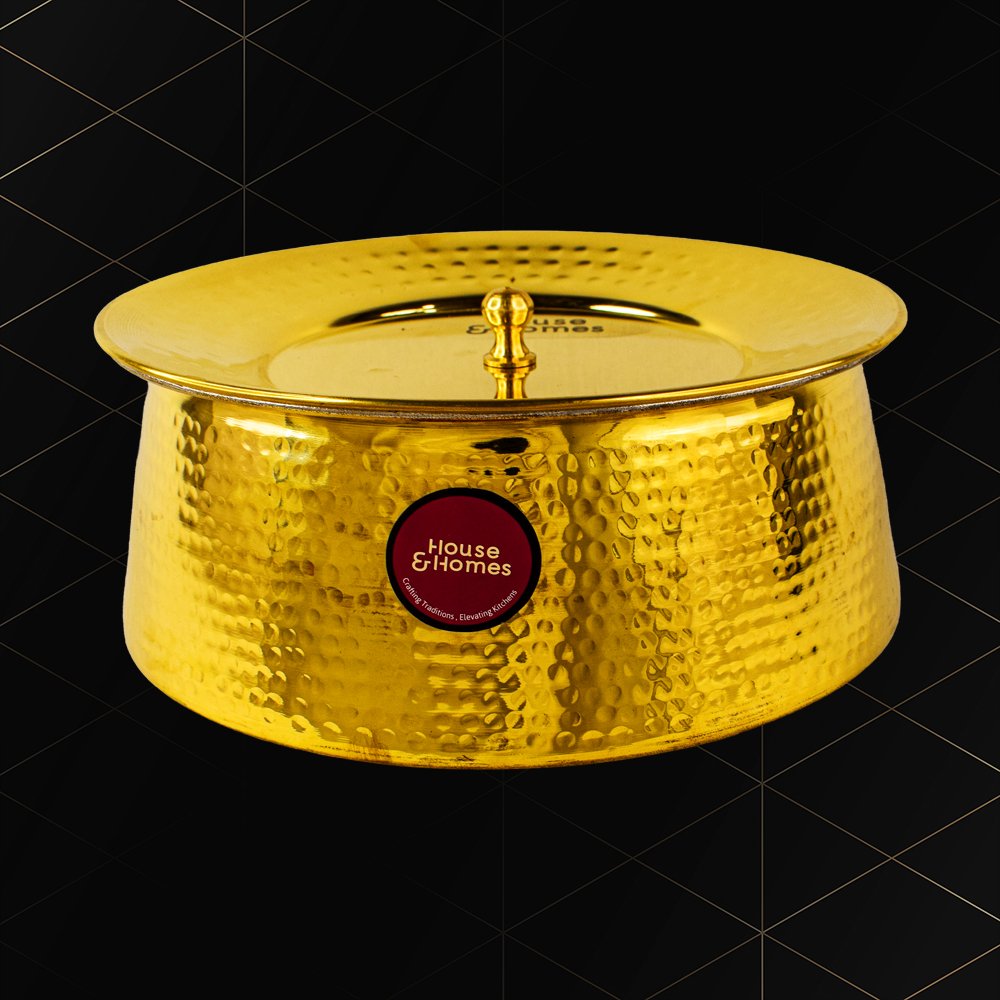 Pitranj Brass Biryani Handi with Lid