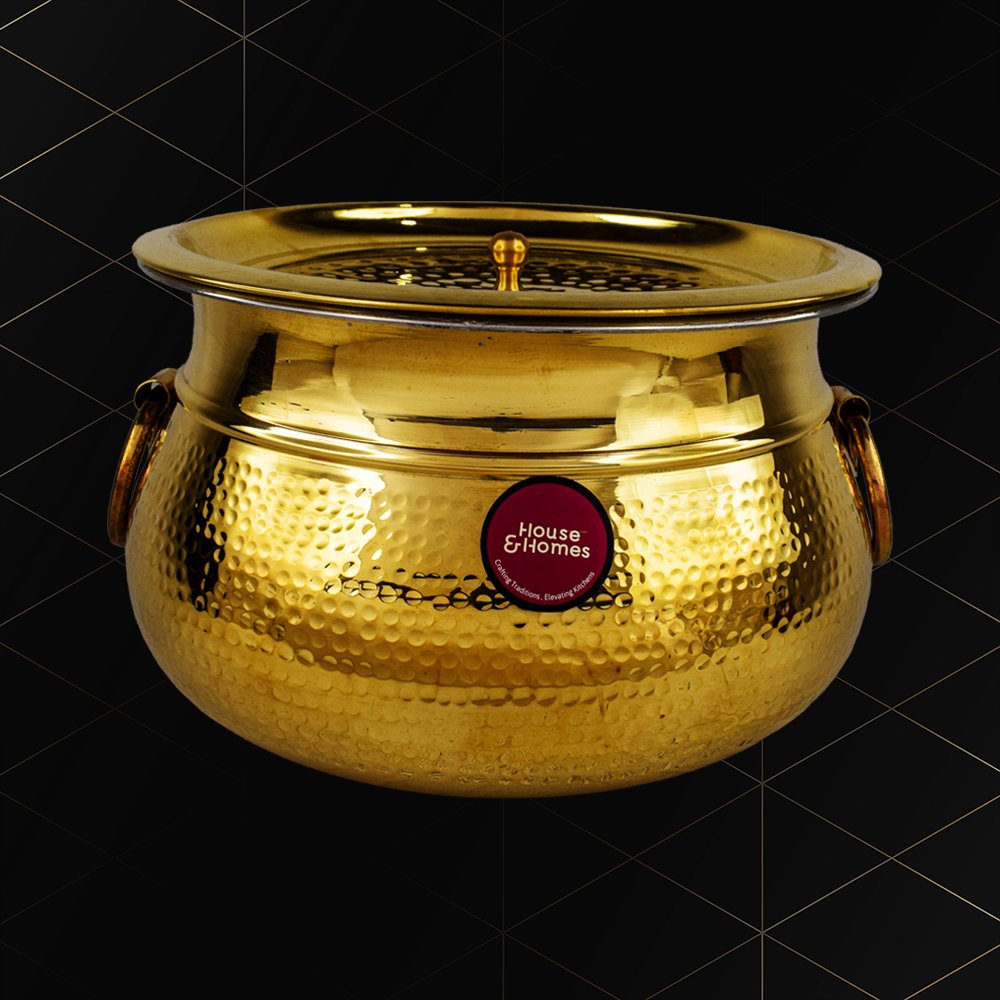 Pitranj Brass Mughlai Handi with Lid