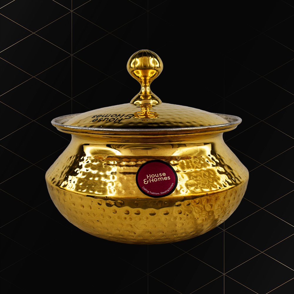 Pitranj Brass Punjabi Handi with Lid