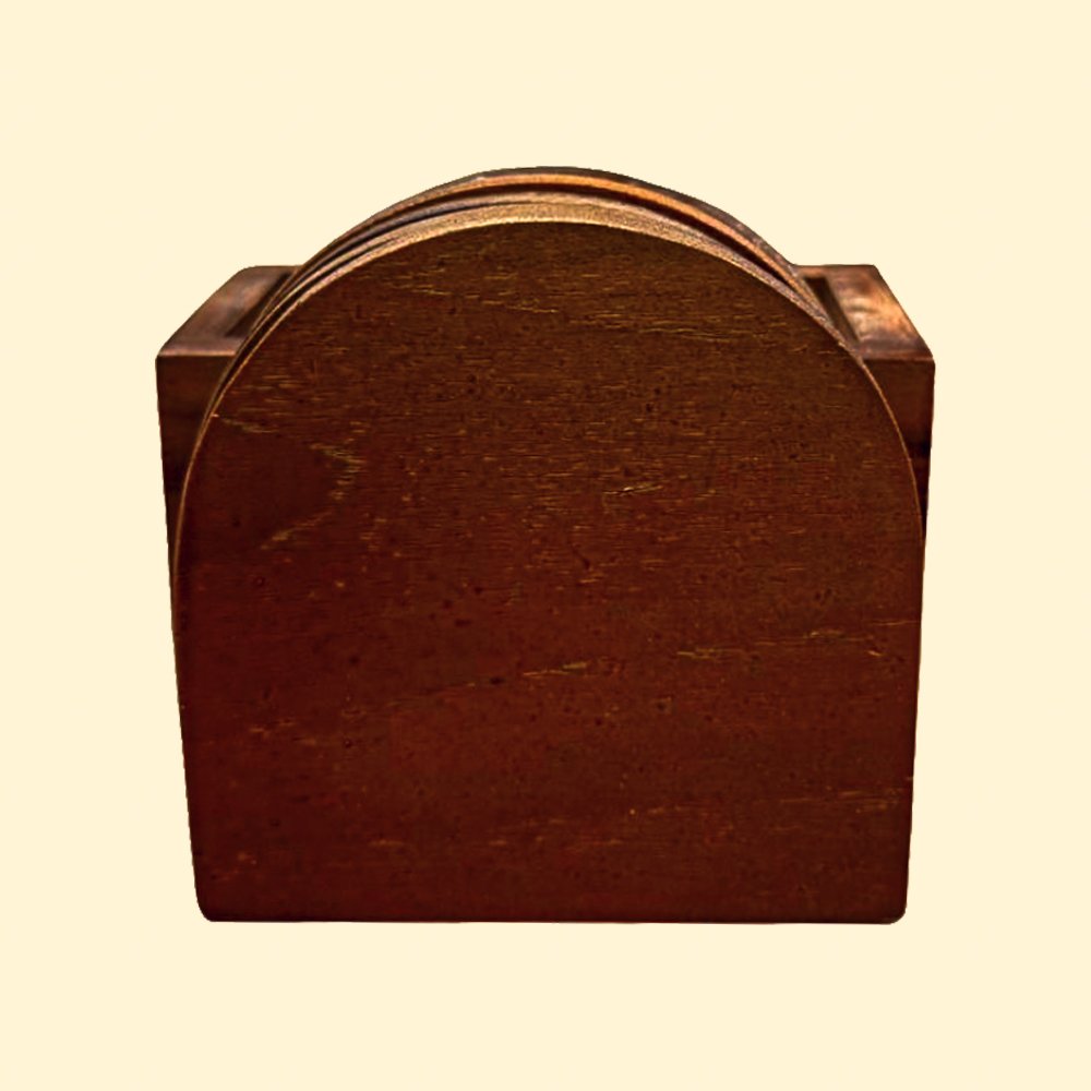 Teak Wooden Coaster - D-Shape (WC-06)