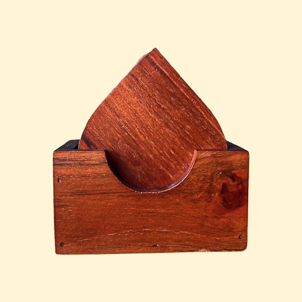 Teak Wooden Coaster - Leaf Shape (WC-05)