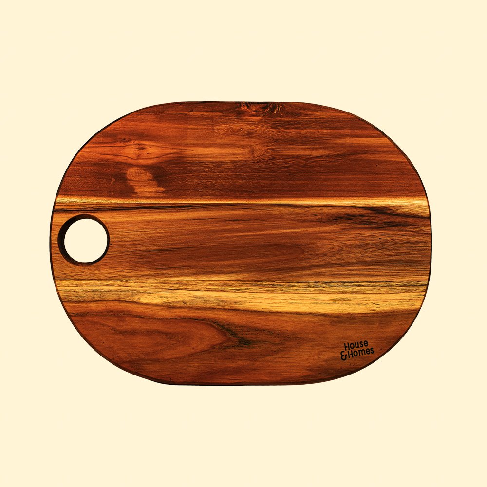 Teak Wooden Oval Chopping Board (WCB-01)